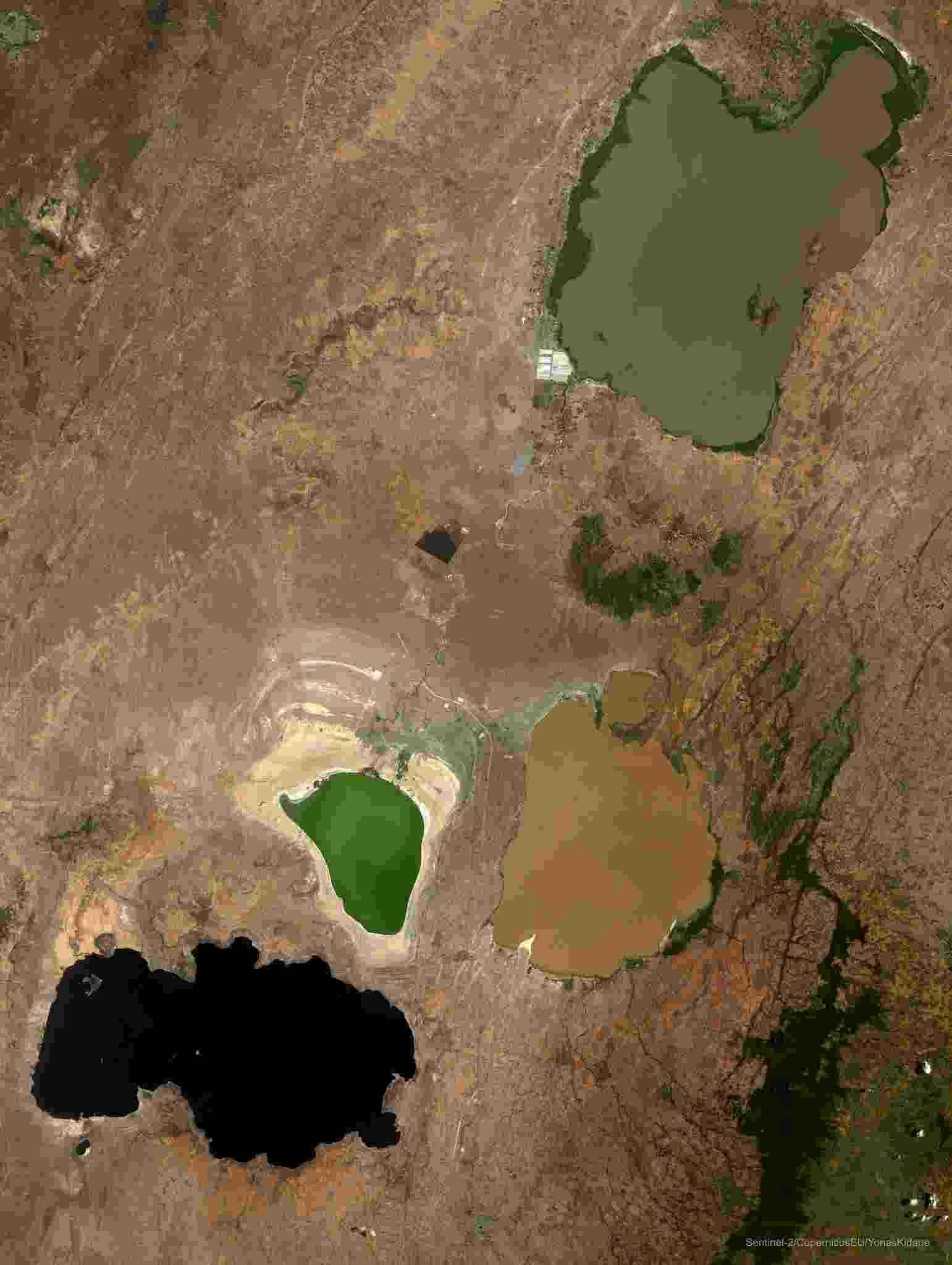 Birdseye view of the lakes of the Central Rift Valley